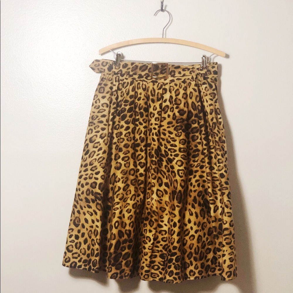 Jones New York Petite Full Leopard Print Skirt